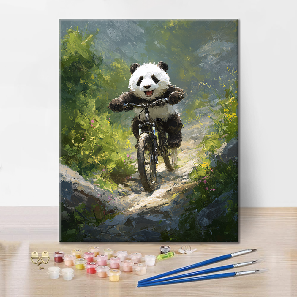 Panda Mountain Bike - Paint by Numbers