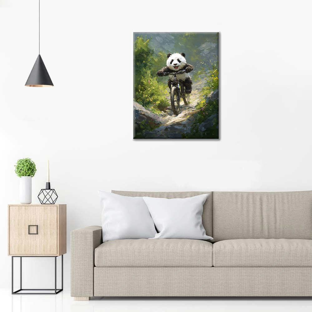 Panda Mountain Bike - Paint by Numbers