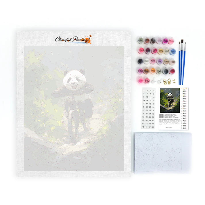 Panda Mountain Bike - Paint by Numbers