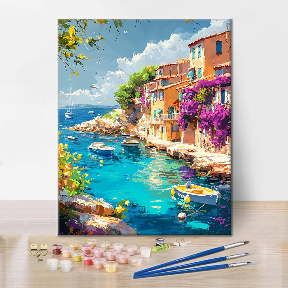 Riviera Port Town - Paint by Numbers