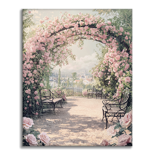 Romantic French Rose Garden - Paint by Numbers