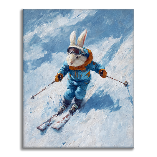 Speedy Snow Rabbit - Paint by Numbers