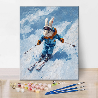 Speedy Snow Rabbit - Paint by Numbers