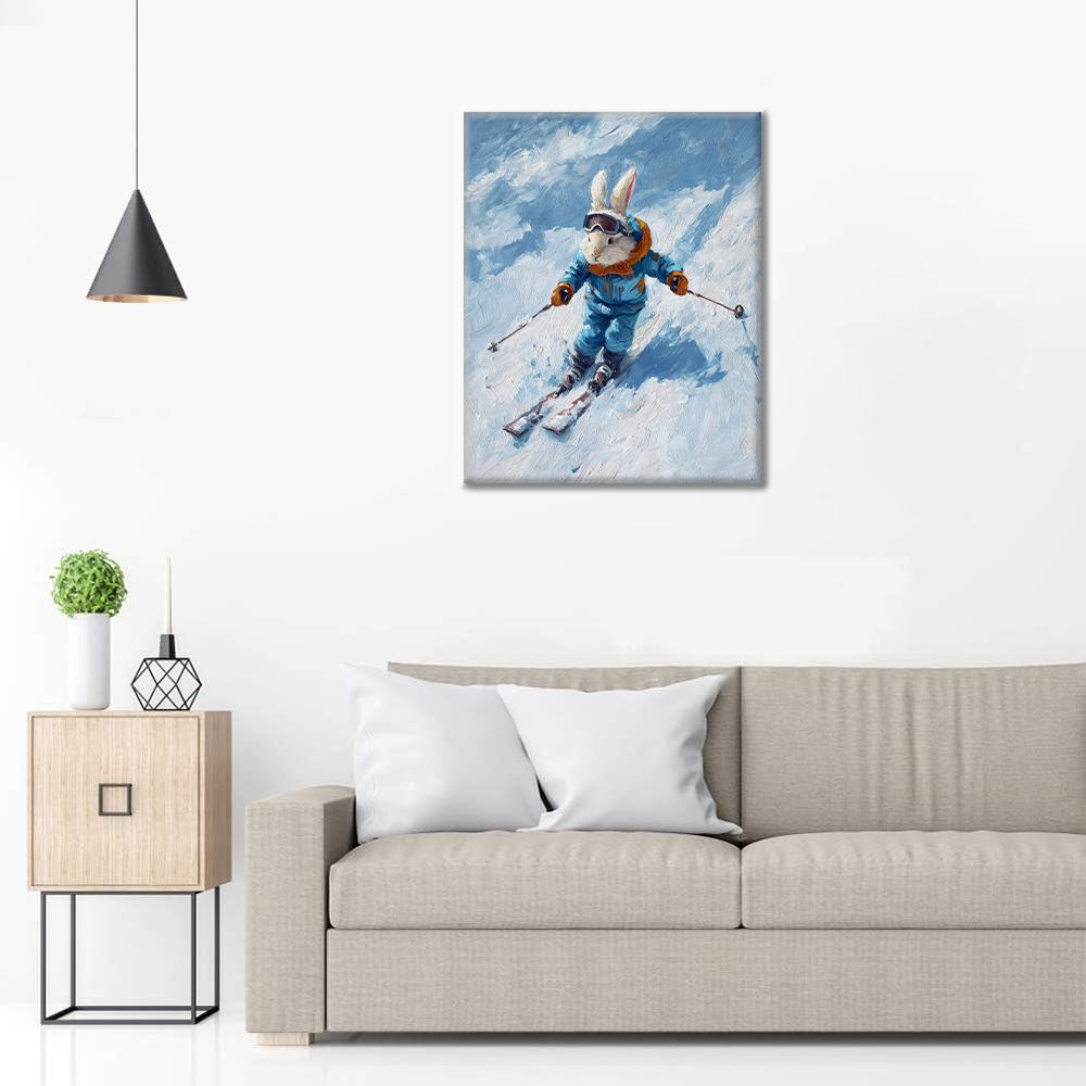 Speedy Snow Rabbit - Paint by Numbers