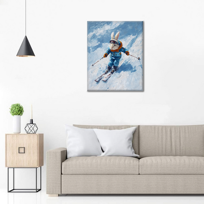 Speedy Snow Rabbit - Paint by Numbers