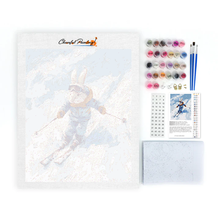 Speedy Snow Rabbit - Paint by Numbers