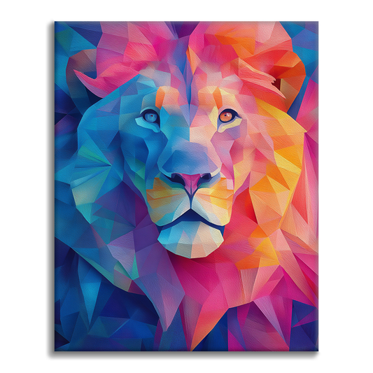 Geometric Lion - Paint by Numbers