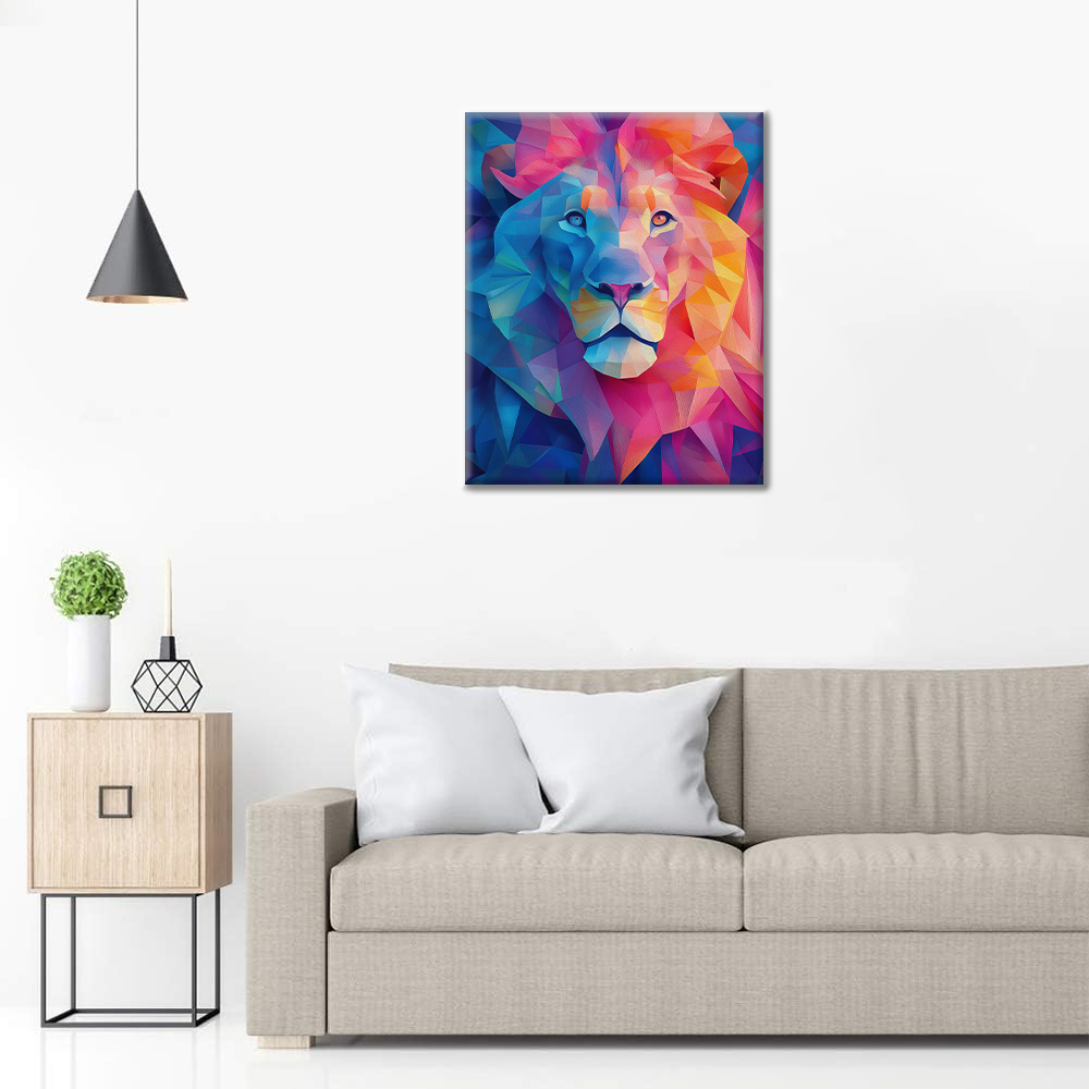Geometric Lion - Paint by Numbers