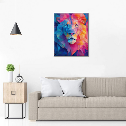 Geometric Lion - Paint by Numbers