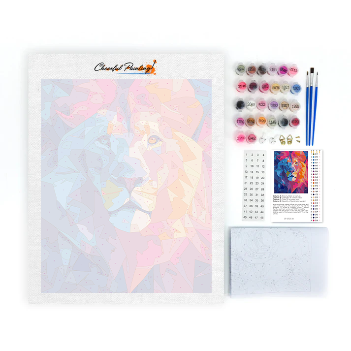 Geometric Lion - Paint by Numbers