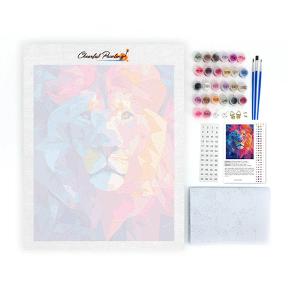 Geometric Lion - Paint by Numbers