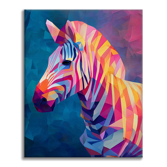 Geometric Zebra - Paint by Numbers