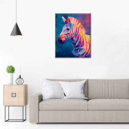 Geometric Zebra - Paint by Numbers