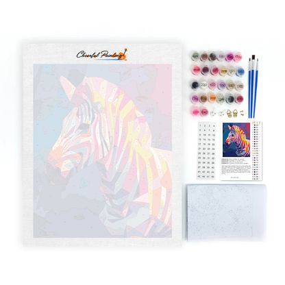 Geometric Zebra - Paint by Numbers