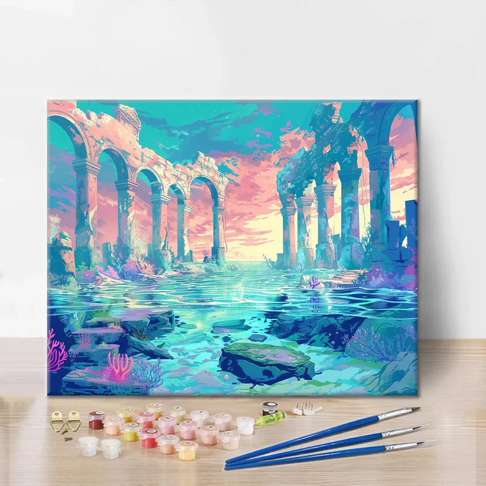 Ancient Ruins Underwater - Paint by Numbers