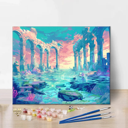 Ancient Ruins Underwater - Paint by Numbers