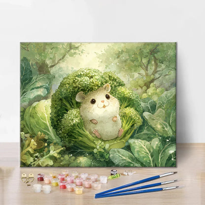 Broccoli Hamster - Paint by Numbers