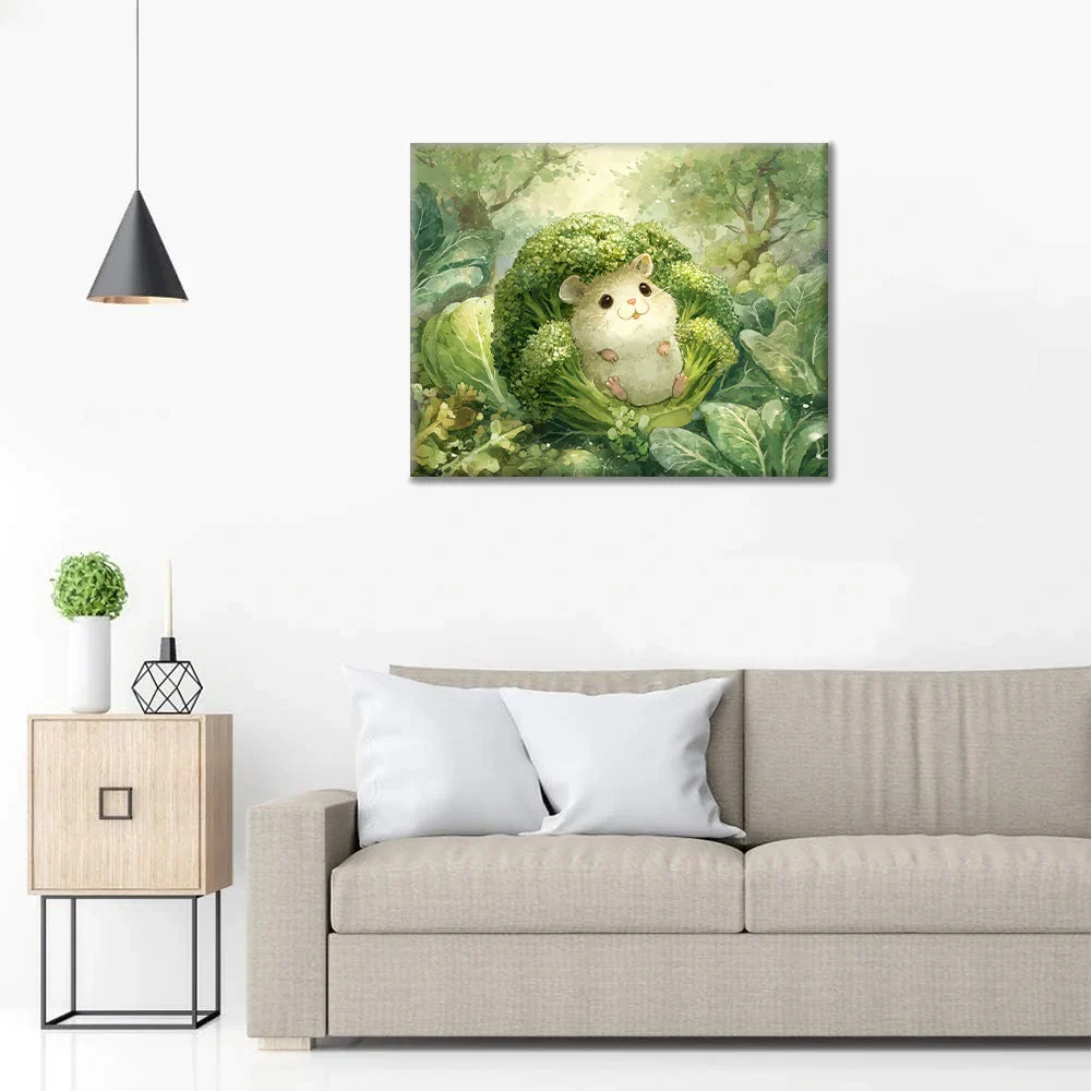 Broccoli Hamster - Paint by Numbers