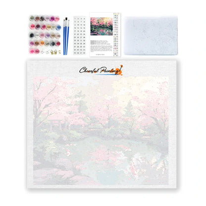 Cherry Blossom Garden - Paint by Numbers