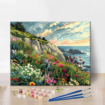 Coastal Flower Field - Paint by Numbers