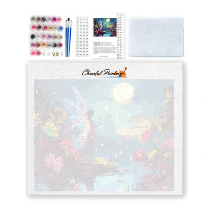 Fairy by the Moonlit Pond - Paint by Numbers