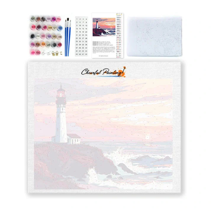 Lighthouse at Sunset - Paint by Numbers