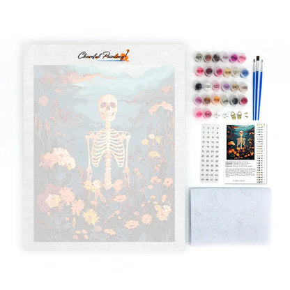 Skeleton with Flowers - Paint by Numbers