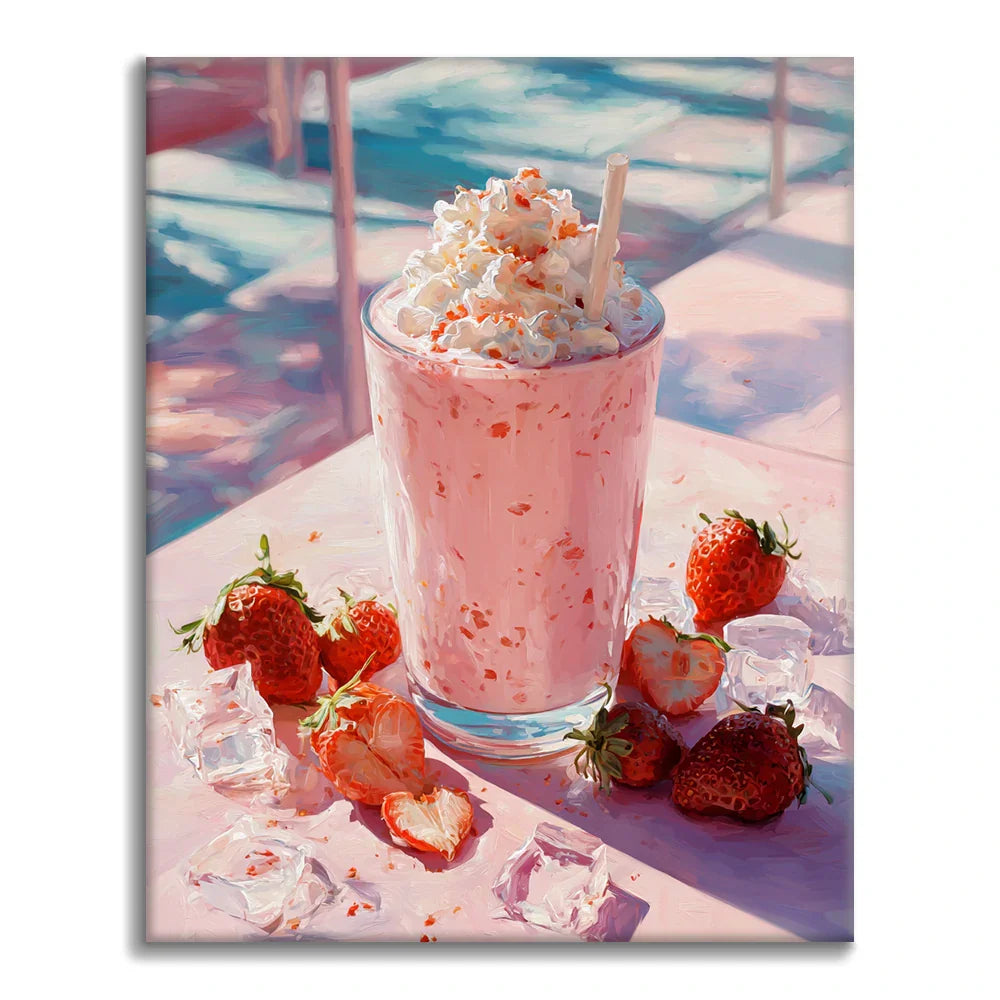 Strawberry Milkshake - Paint by Numbers