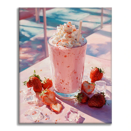 Strawberry Milkshake - Paint by Numbers