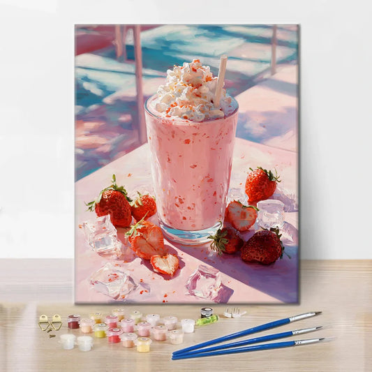 Strawberry Milkshake - Paint by Numbers