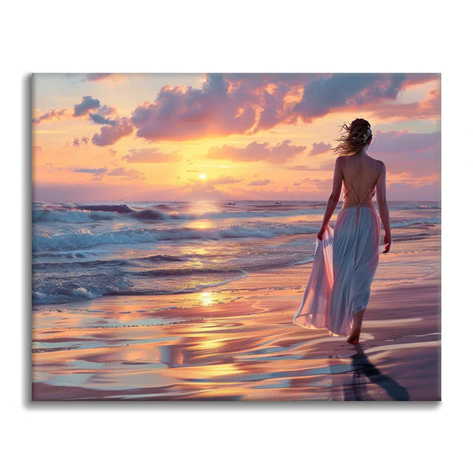 Sunset Beach Walk - Paint by Numbers