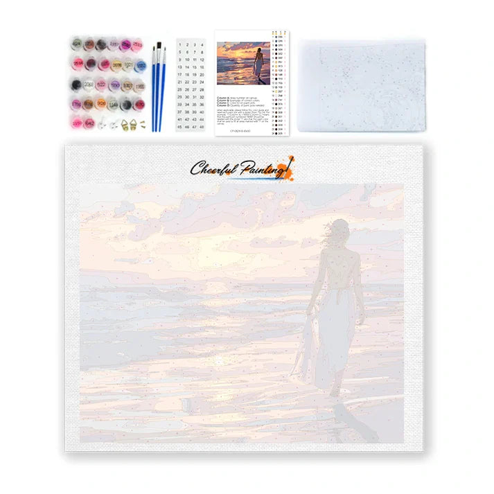 Sunset Beach Walk - Paint by Numbers
