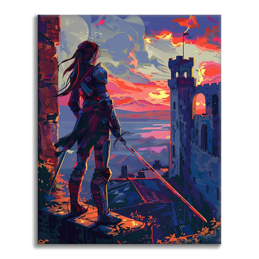 Warrior at Sunset - Paint by Numbers