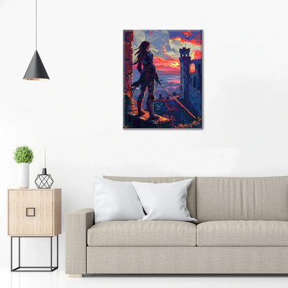 Warrior at Sunset - Paint by Numbers