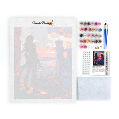 Warrior at Sunset - Paint by Numbers