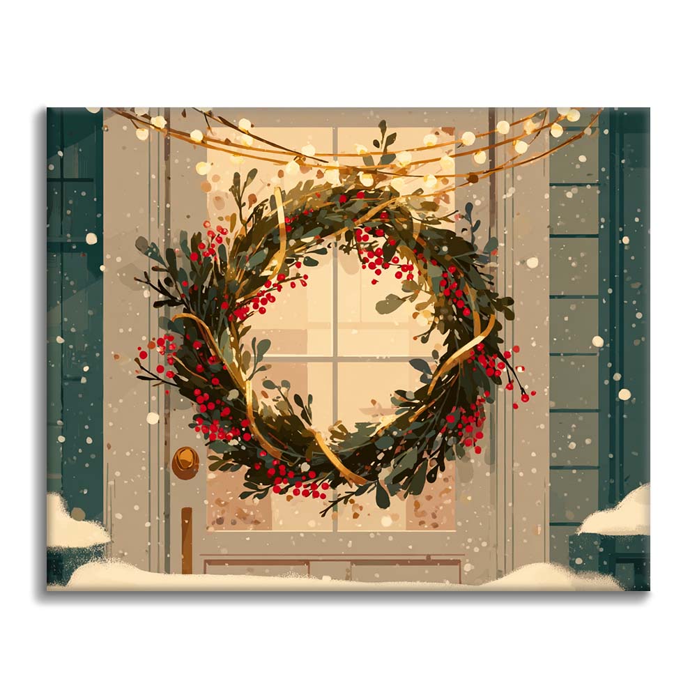 Christmas Wreath - Paint by Numbers