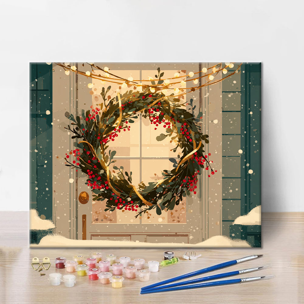 Christmas Wreath - Paint by Numbers – Cheerful painting®
