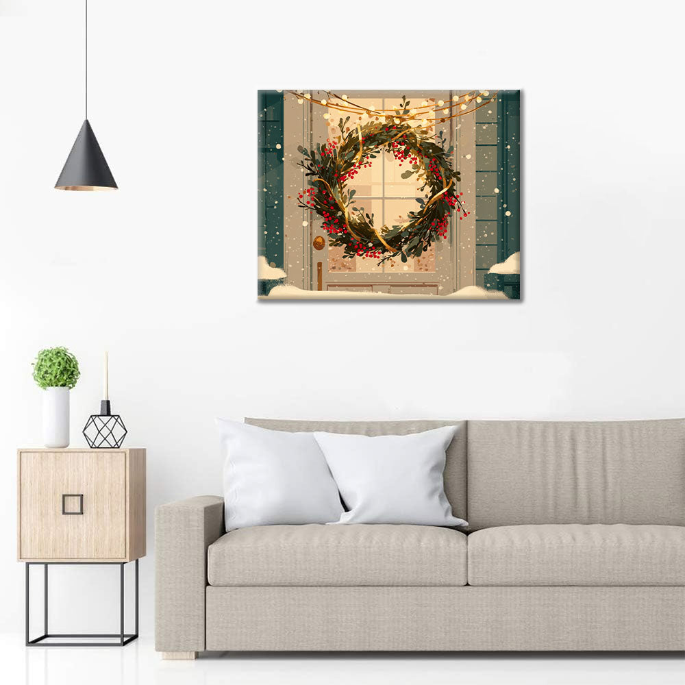 Christmas Wreath - Paint by Numbers