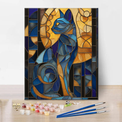 Mosaic Egyptian Cat - Paint by Numbers
