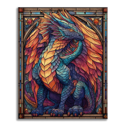 Mosaic Frost Dragon - Paint by Numbers