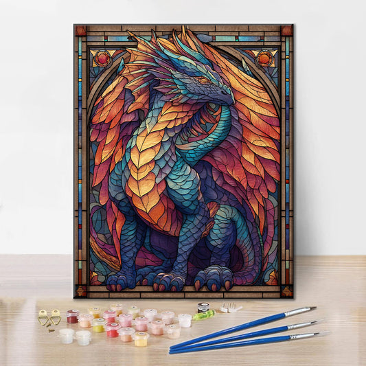 Mosaic Frost Dragon - Paint by Numbers