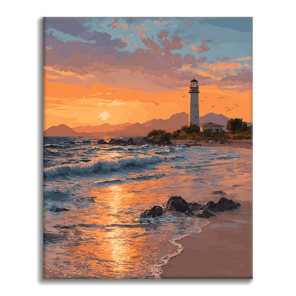 Sunset Lighthouse - Paint by Numbers