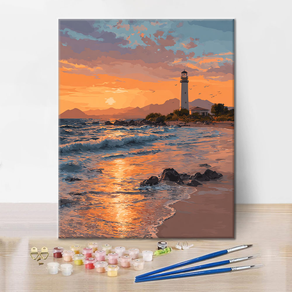 Sunset Lighthouse - Paint by Numbers