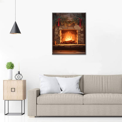 Warm Fireplace - Paint by Numbers