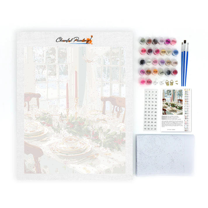 Winter Wonderland Table Setting - Paint by Numbers