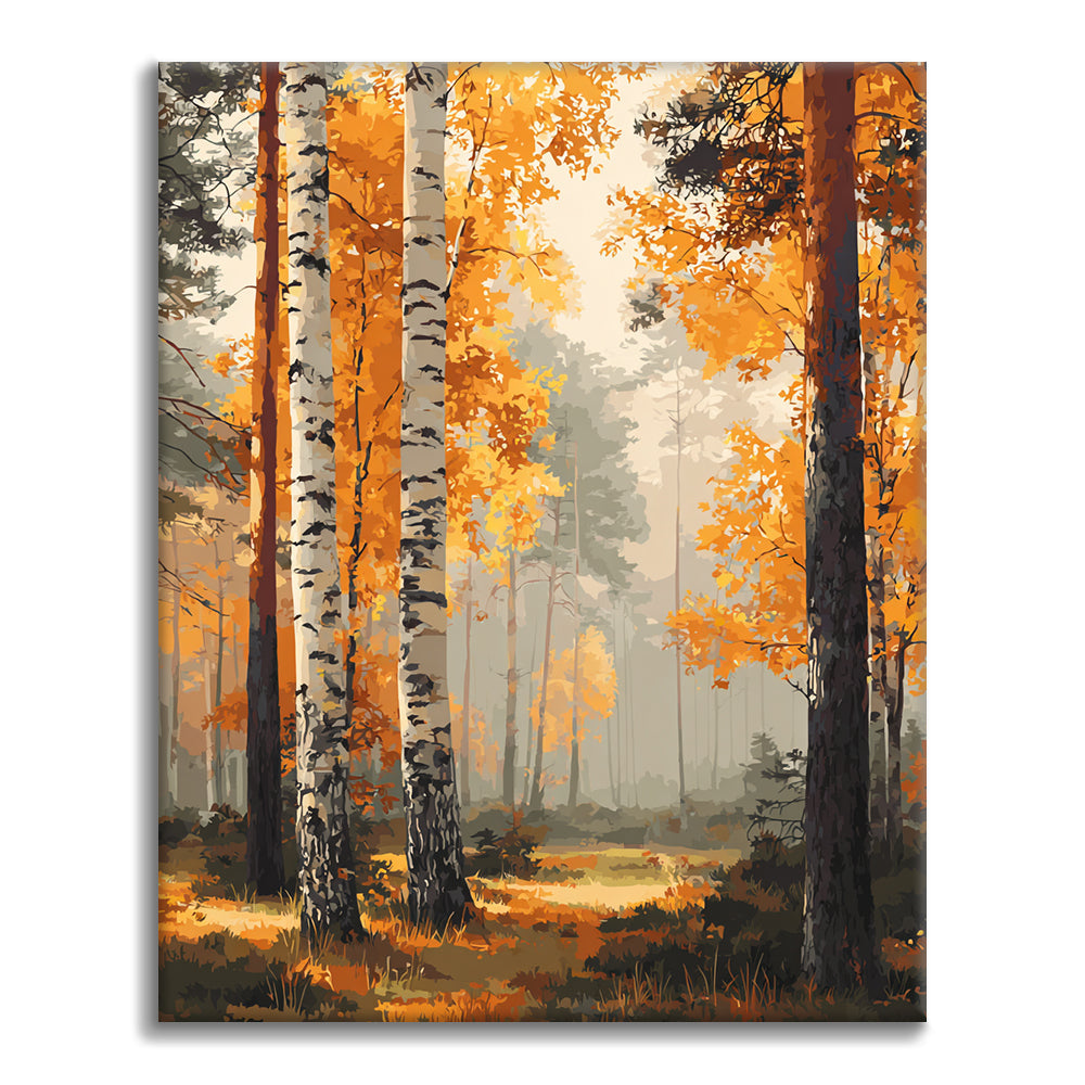 Autumn birch forest - Paint by Numbers