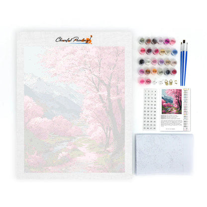 Cherry Blossom Path - Paint by Numbers
