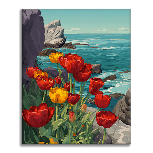 Coastal Tulips - Paint by Numbers