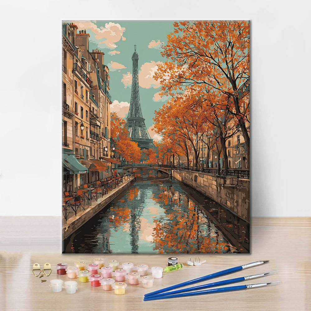 Eiffel Tower in Autumn - Paint by Numbers