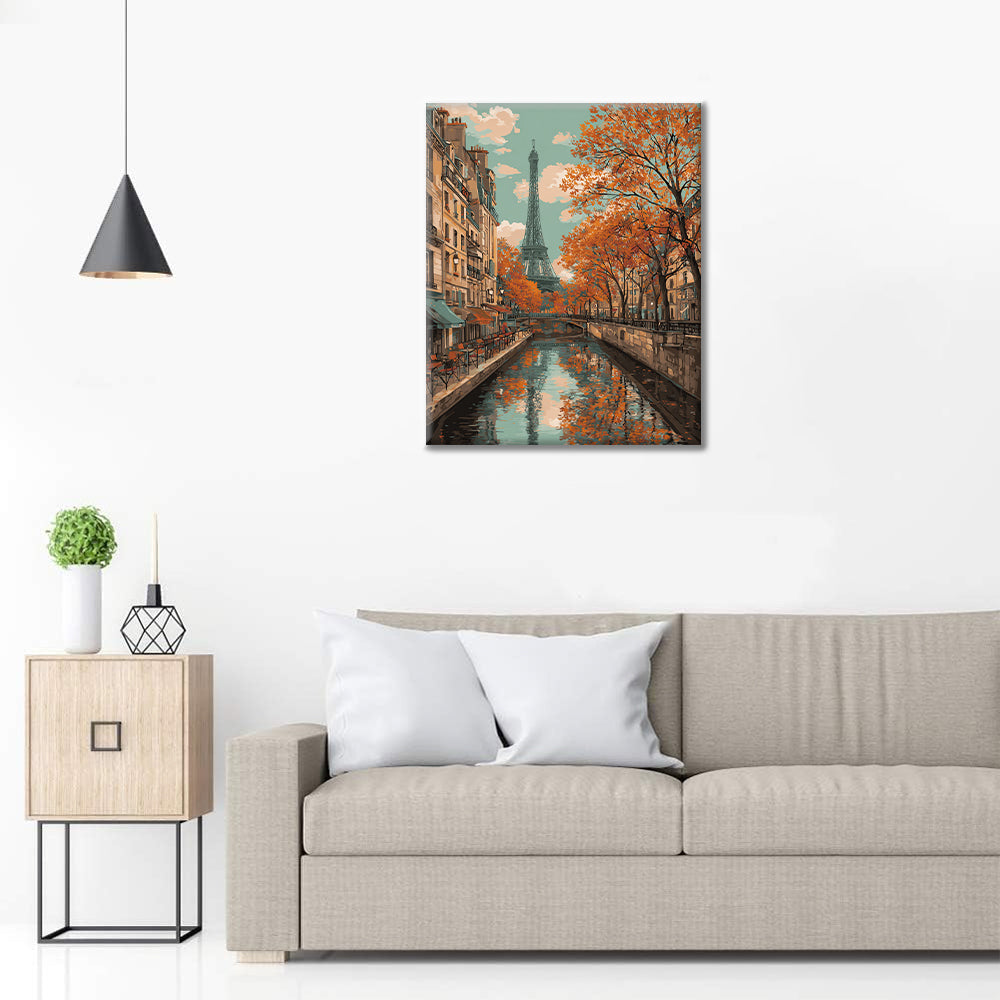 Eiffel Tower in Autumn - Paint by Numbers